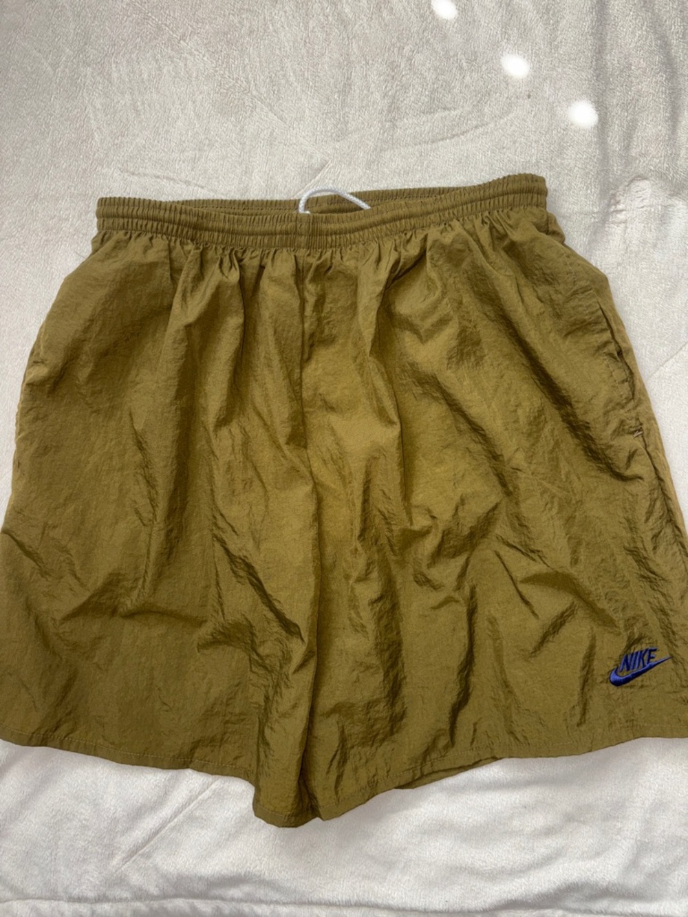Vintage Nike Men's “Butt Logo” Shorts in Olive.  With original tag!